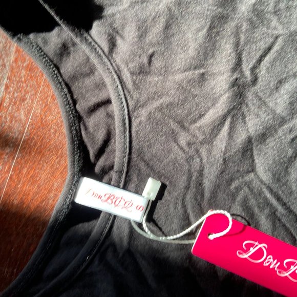 NWT DouBCQ Black T-Shirt Swing Flowy with Pockets Casual Dress Small - Picture 3 of 12